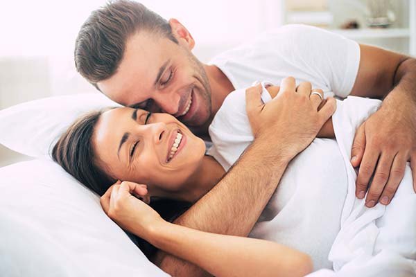 Happy couple sharing an affectionate moment